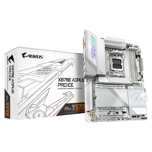 26985-GIGABYTE Placa base X870E AORUS PRO ICE - Compatible con CPUs AMD Ryzen 9000, VRM digital de 16+2+2 fases, hasta 8