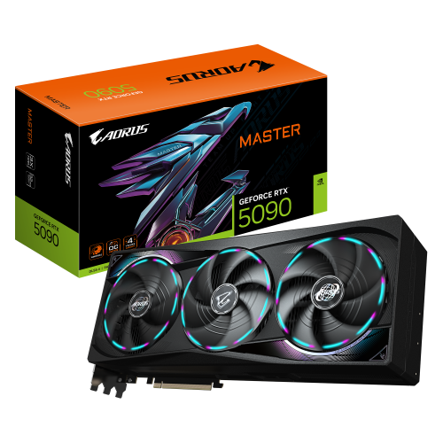 GIGABYTE AORUS GeForce RTX 5090 MASTER 32G Tarjeta Grafica - 32GB GDDR7, 512 bits, PCI-E 5.0, 2655MHz Frecuencia Base, 3 x DP 2.