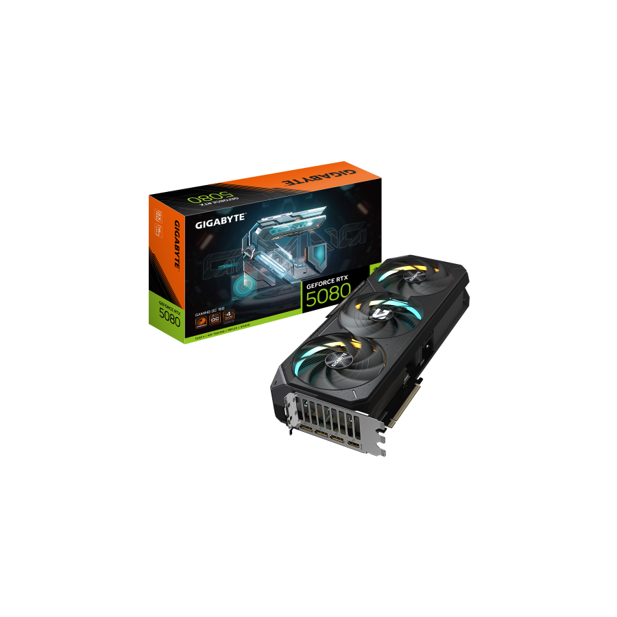 26997-GIGABYTE GeForce RTX 5080 GAMING OC 16G Tarjeta Grafica - 16GB GDDR7, 256 bits, PCI-E 5.0, 2730MHz Core Clock, 3 x