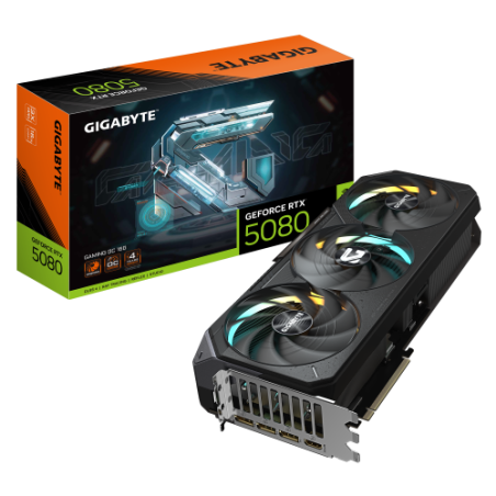 26997-GIGABYTE GeForce RTX 5080 GAMING OC 16G Tarjeta Grafica - 16GB GDDR7, 256 bits, PCI-E 5.0, 2730MHz Core Clock, 3 x