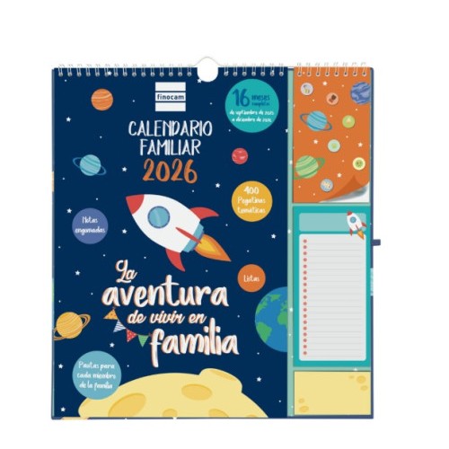 27010-CALENDARIO 16 MESES SEPTIEMBRE 2025-DICIEMBRE 2026 PLUS 340X380 MES VISTA FAMILIAR+ FINOCAM 540220126
