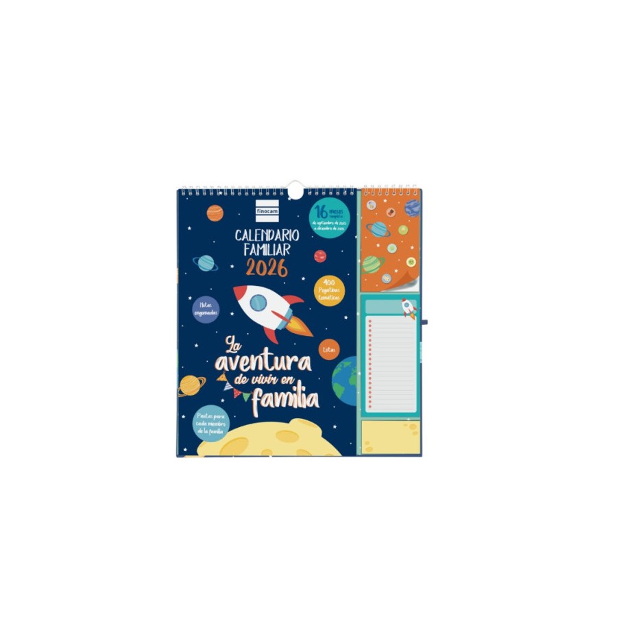 27010-CALENDARIO 16 MESES SEPTIEMBRE 2025-DICIEMBRE 2026 PLUS 340X380 MES VISTA FAMILIAR+ FINOCAM 540220126