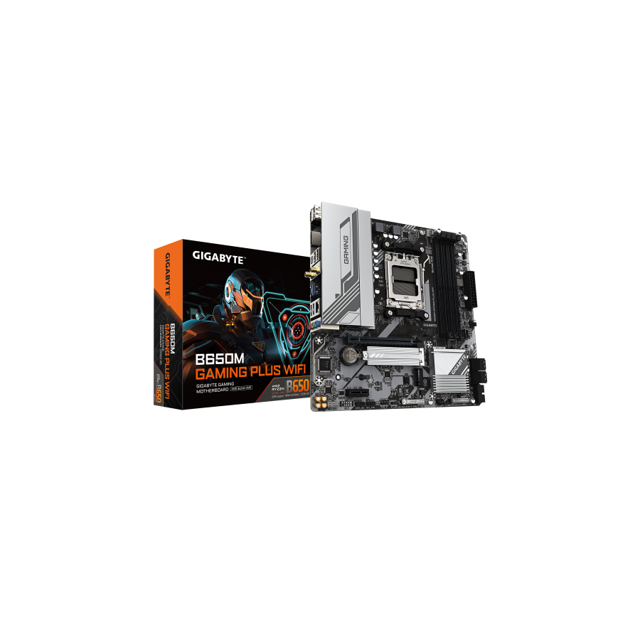 27022-GIGABYTE B650M GAMING PLUS WIFI Placa base - Procesadores AMD Ryzen 9000, VRM de 5+2+2 fases, hasta 8000 MHz DDR5,