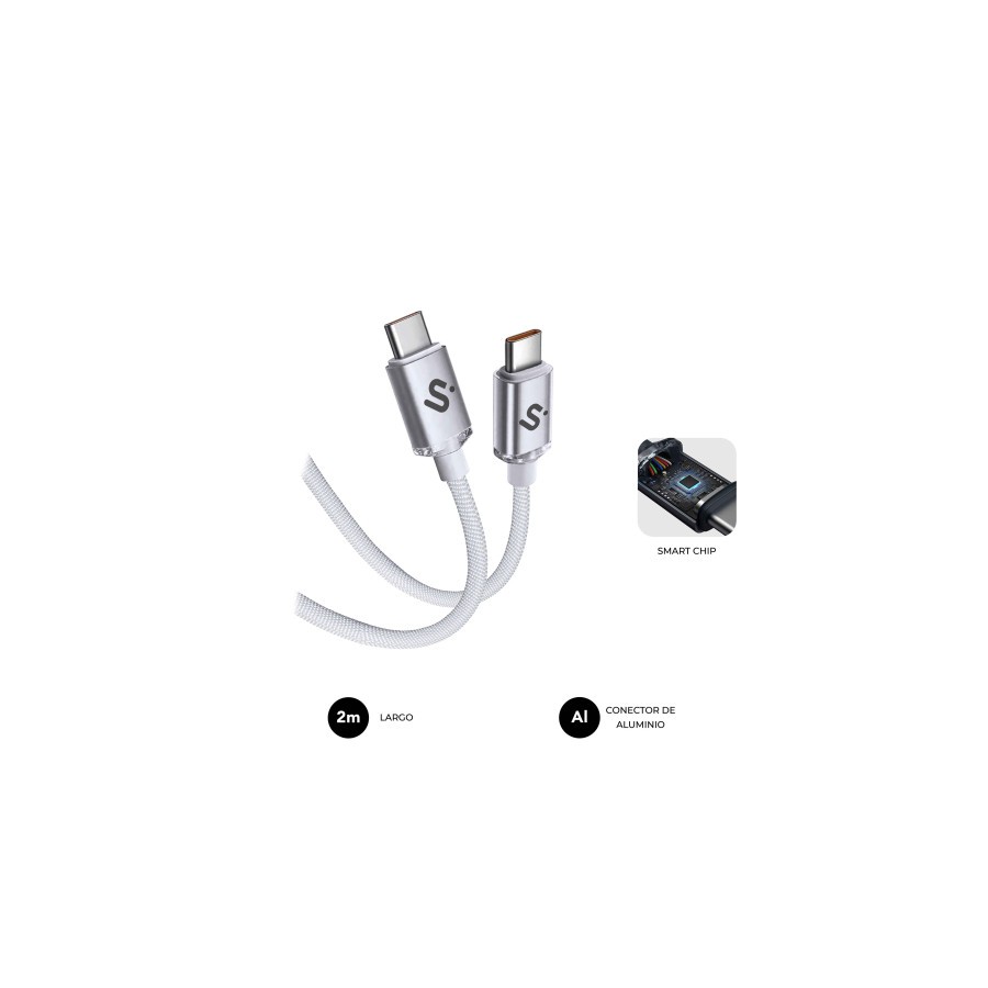 27032-SUBBLIM CABLE OPTIMUS 60W C-C 2m WHITE
