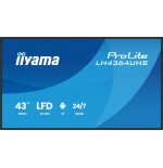 27095-IIYAMA MONITOR 43" 3840x2160, UHD VA DLED  500cd/m, HORIZ Y VERT, MM 2x 10W, 2x HDMIx 1x USB-C, USB 2.0 x2, WiFi,