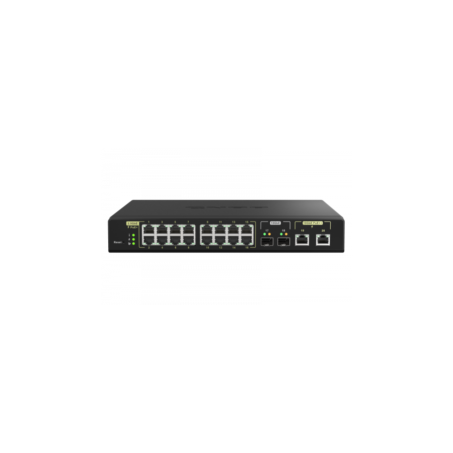 QNAP QSW-M2116P-2T2S switch Gestionado L2 Energia sobre Ethernet (PoE) Negro