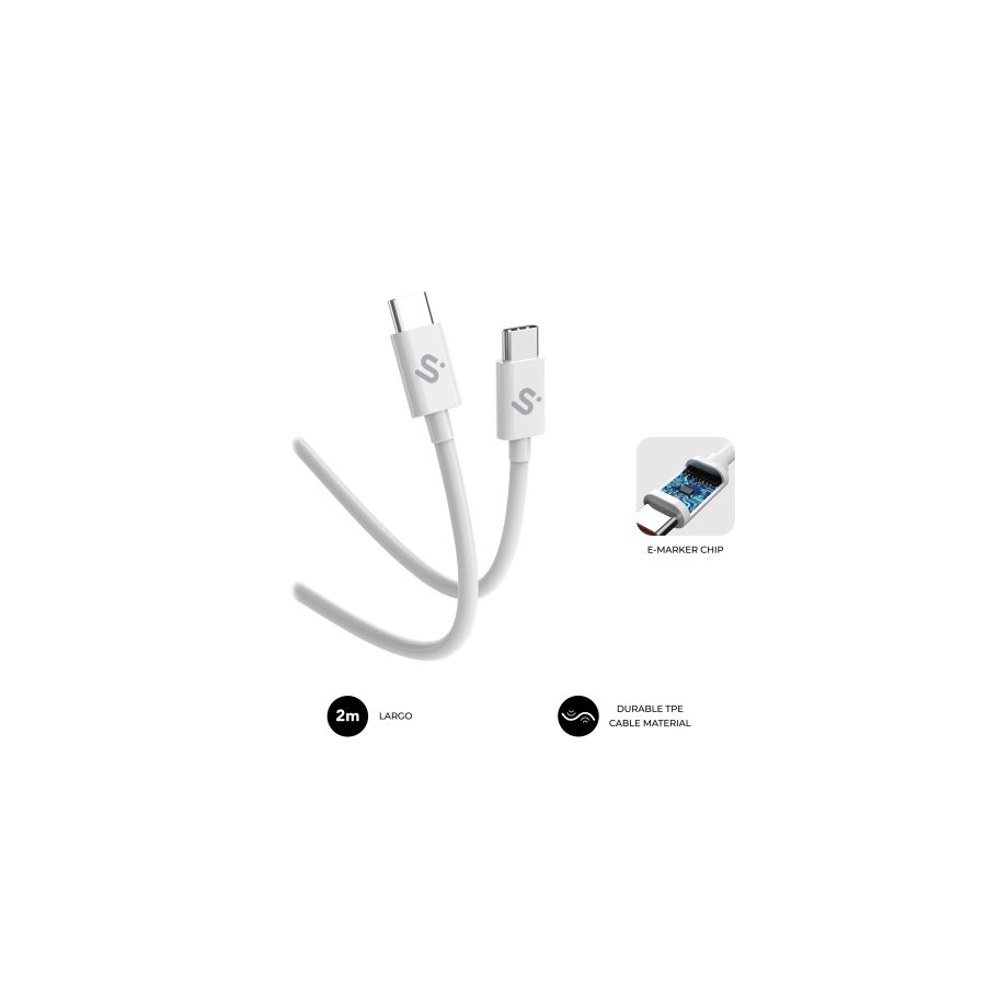 27271-SUBBLIM CABLE PLUS 100W C-C 2m WHITE