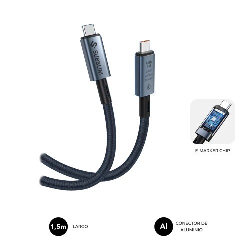 27273-SUBBLIM CABLE HIGH 240w C-C USB4.0 8K 1,5m