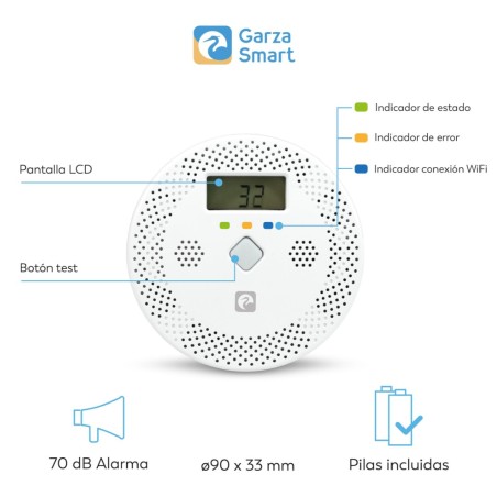 27426-DETECTOR DE SEGURIDAD DE CO SMART WIFI GARZA 401348C