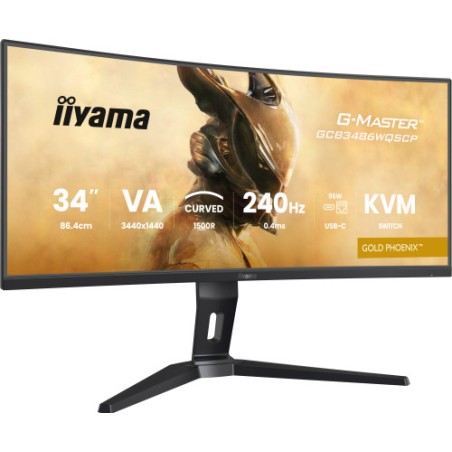 MONITOR IIYAMA G-MASTER GCB3486WQSCP-B1, 34", 1500R,  240HZ, USB-C (95W), KVM, LAN, 500CD
