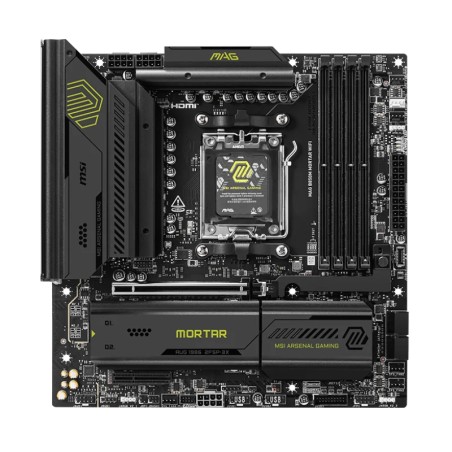 27434-PLACA MSI MAG B850M MORTAR WIFI,AMD,AM5,B850,4DDR5,256GB,1HDMI,4SATA3+3M.2,5GBLAN+WIFI7+BT5.4,9USB3.2,MATX