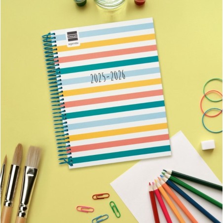 27512-AGENDA ESCOLAR 2025-2026 DIVA 4o 155X212 1DIA PAGINA COLORS+ FINOCAM 536160526