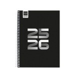 27513-AGENDA ESCOLAR 2025-2026 COOL 4o 155X212 SEMANA VISTA HORIZONTAL NEGRO+ FINOCAM 645040326