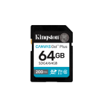 27531-Kingston Technology 64GB SDXC Canvas Go Plus Gen4 200MB/s C10 UHS-I U3 V30