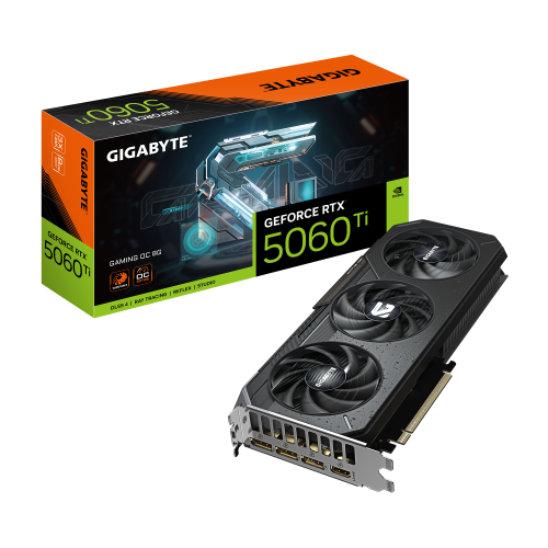 27545-GIGABYTE GeForce RTX 5060 Ti GAMING OC 8G Tarjeta Grafica - 8 GB GDDR7, 128 bits, PCI-E 5.0, 2647 MHz Frecuencia d