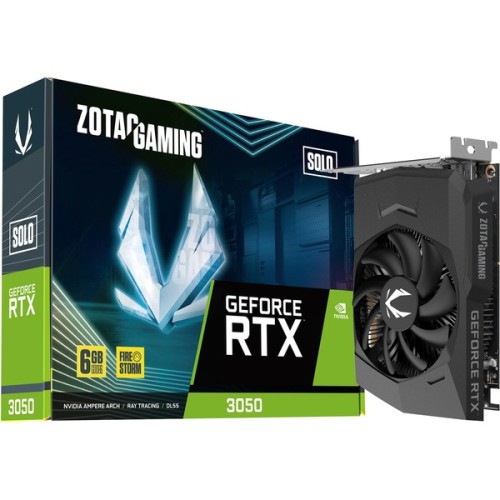 27589-VGA ZOTAC RTX 3050 6GB SOLO GDDR6,NV,RTX3050,GDDR6,6GB,96BIT,HDMI+3DP,1 VENTILADOR (ZT-A30510G-10L)