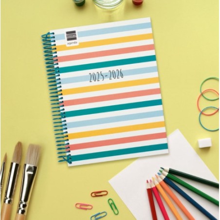 27635-AGENDA ESCOLAR 2025-2026 DIVA 4o 155X212 1DIA PAGINA COLORS+ FINOCAM 536160526