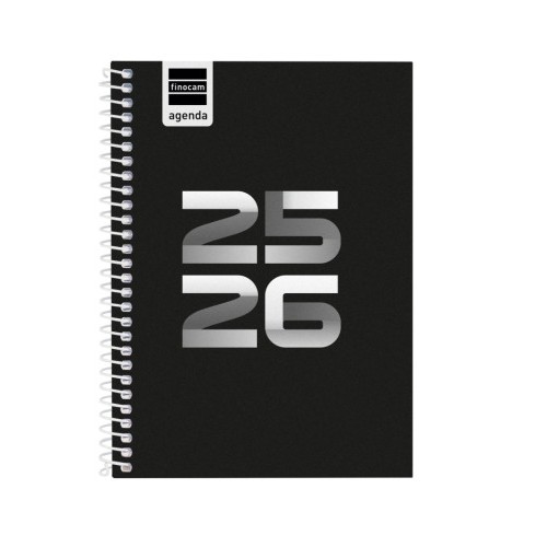 AGENDA ESCOLAR 2025-2026 COOL 8o 120X164 SEMANA VISTA HORIZONTAL NEGRO+ FINOCAM 645000326
