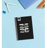 AGENDA ESCOLAR 2025-2026 COOL 8o 120X164 SEMANA VISTA HORIZONTAL NEGRO+ FINOCAM 645000326