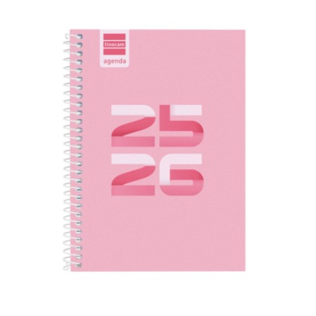 27639-AGENDA ESCOLAR 2025-2026 COOL 8o 120X164 SEMANA VISTA HORIZONTAL ROSA+ FINOCAM 645000426