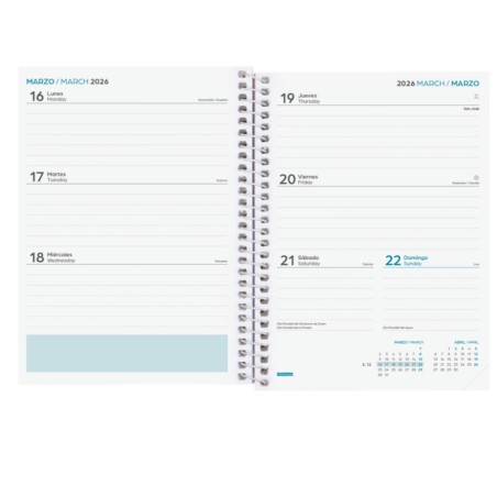 27640-AGENDA ESCOLAR 2025-2026 COOL 8o 120X164 SEMANA VISTA HORIZONTAL ROSA+ FINOCAM 645000426