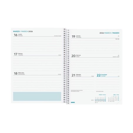 27643-AGENDA ESCOLAR 2025-2026 COOL 4o 155X212 SEMANA VISTA HORIZONTAL ROSA+ FINOCAM 645040426