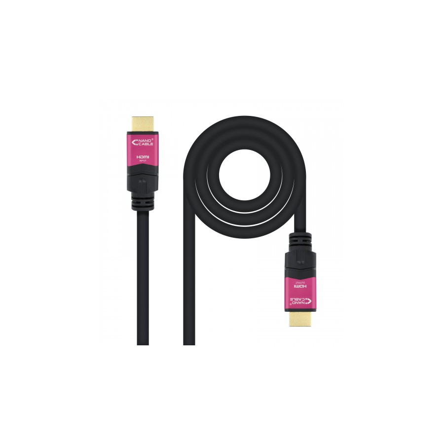 Nanocable 10.15.3720 cable HDMI 20 m HDMI tipo A (Estandar) Negro, Rosa