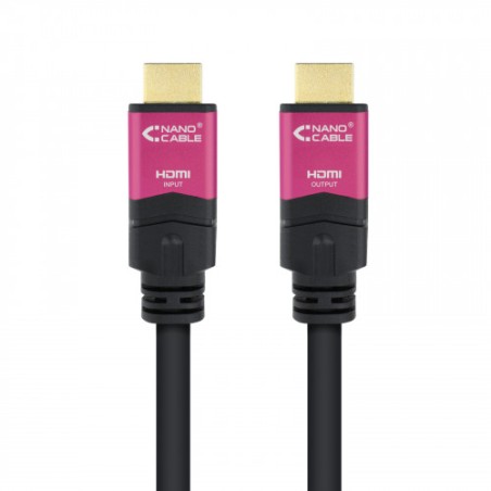 Nanocable 10.15.3720 cable HDMI 20 m HDMI tipo A (Estandar) Negro, Rosa