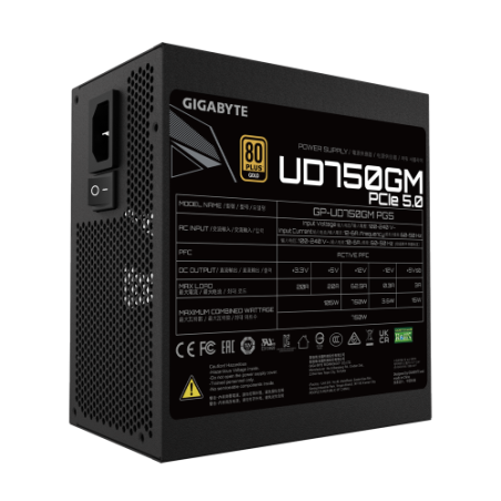 GIGABYTE UD750GM PG5 unidad de fuente de alimentacion 750 W 20+4 pin ATX ATX Negro