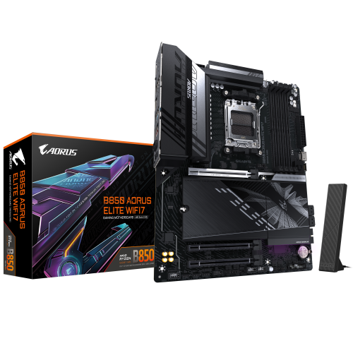 27811-GIGABYTE B850 AORUS ELITE WIFI7 Placa Base - Procesadores AMD Ryzen Serie 9000, VRM digital de 14+2+2 fases, hasta