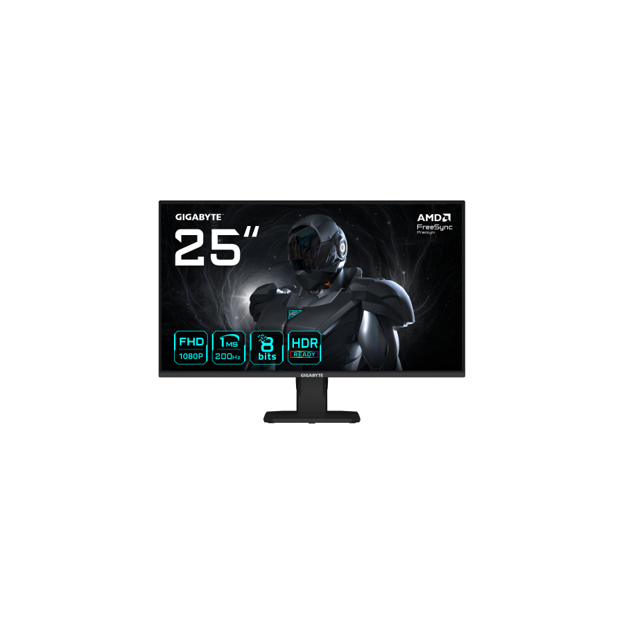 27854-GIGABYTE GS25F2 Monitor Gaming 25" FHD - 1920 x 1080, 200Hz, 1ms, 300 cd/m2, Display HDR 10, HDMI 2.0, DisplayPort