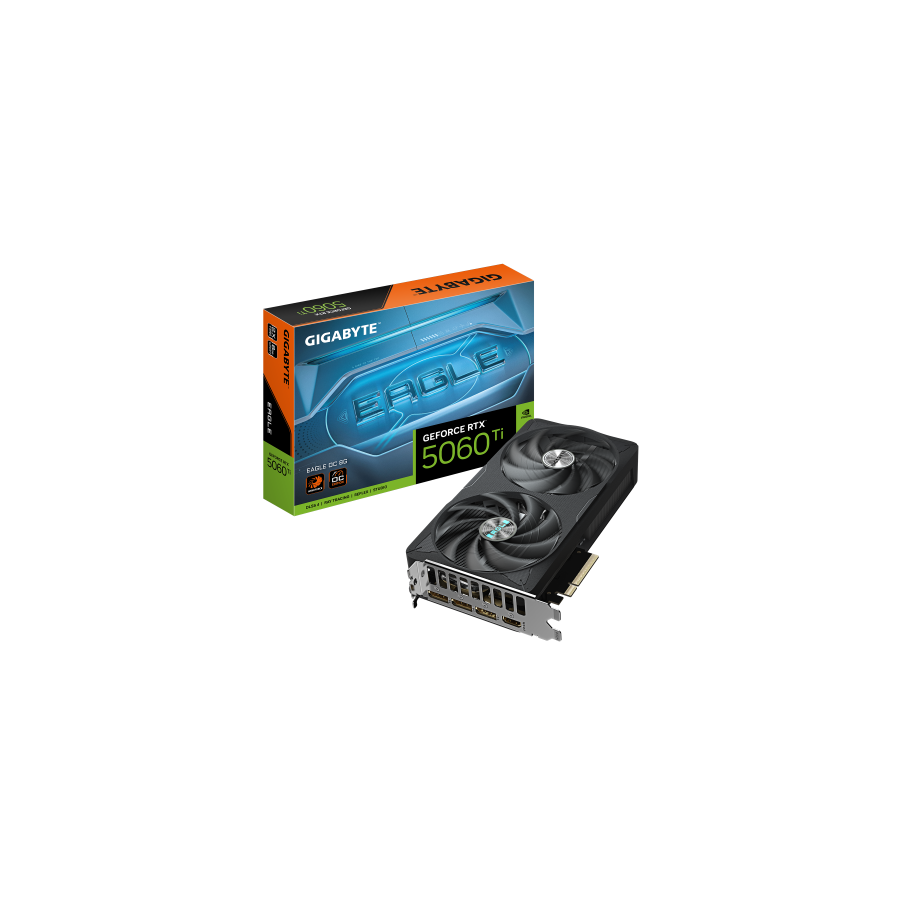 27856-GIGABYTE GeForce RTX 5060 Ti EAGLE OC 8G Tarjeta Grafica - 8 GB GDDR7, 128 bits, PCI-E 5.0, 2617 MHz Frecuencia de