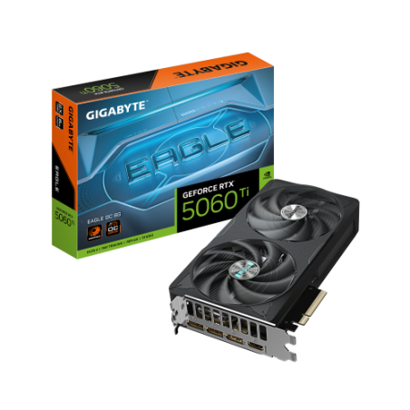 27856-GIGABYTE GeForce RTX 5060 Ti EAGLE OC 8G Tarjeta Grafica - 8 GB GDDR7, 128 bits, PCI-E 5.0, 2617 MHz Frecuencia de