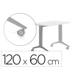 27907-MESA MESA CON TABLERO ABATIBLE 120X60CM COLOR GRIS ALUMINIO/BLANCO ROCADA 2000FD04