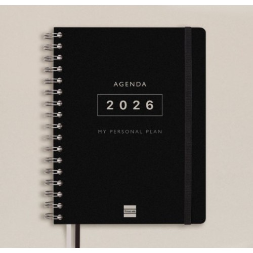27937-AGENDA 16 MESES SEPTIEMBRE 2025-DICIEMBRE 2026 TEMPUS 4o 155X212 SEMANA VISTA VERTICAL NEGRO+ FINOCAM 626600126