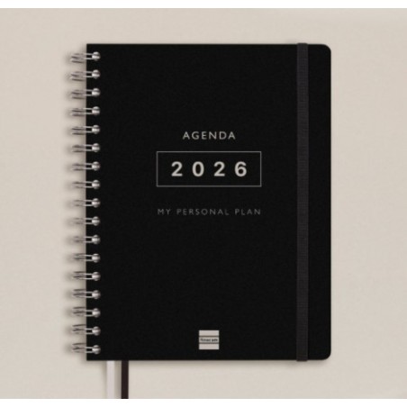 27937-AGENDA 16 MESES SEPTIEMBRE 2025-DICIEMBRE 2026 TEMPUS 4o 155X212 SEMANA VISTA VERTICAL NEGRO+ FINOCAM 626600126