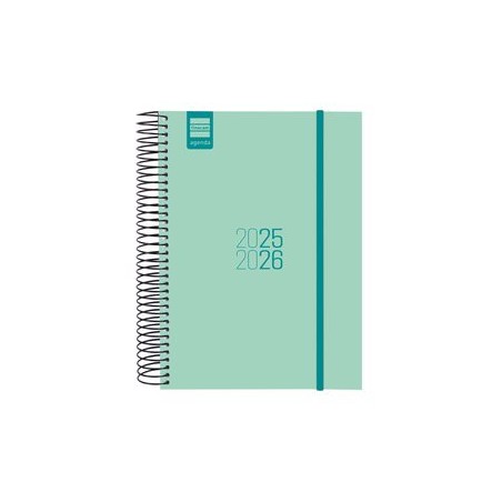 27948-AGENDA ESCOLAR 2025-2026 ESPIR E10-155X212 1DIA PAGINA TURQUESA+ FINOCAM 633120126