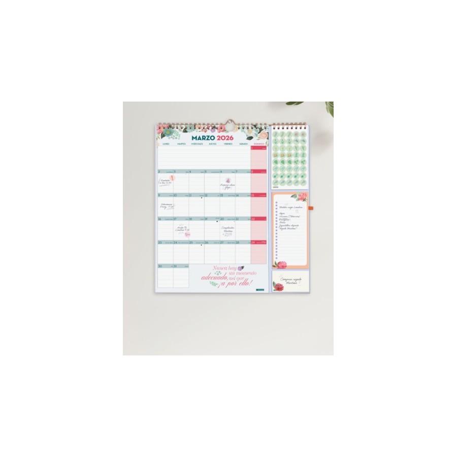 28045-CALENDARIO 16 MESES SEPTIEMBRE 2025-DICIEMBRE 2026 PLUS 340X380 MES VISTA FRASES MOTIVACIONALES+ FINOCAM 540220226