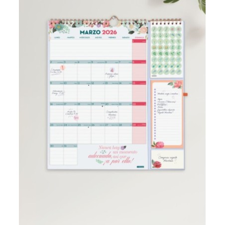 28045-CALENDARIO 16 MESES SEPTIEMBRE 2025-DICIEMBRE 2026 PLUS 340X380 MES VISTA FRASES MOTIVACIONALES+ FINOCAM 540220226
