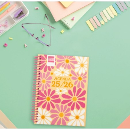 28049-AGENDA ESCOLAR 2025-2026 DIVA 8o 120X164 SEMANA VISTA HORIZONTAL SPRING+ FINOCAM 536100426