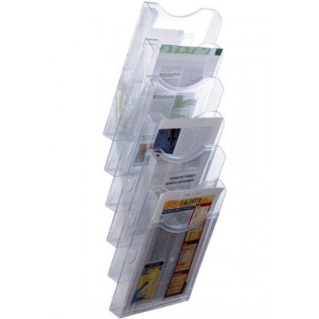 28060-EXPOSITOR MURAL ANTIMICROBIANO STERITOUCH ARCHIPLAY 6 COMPARTIMENTOS DIN A4 VERTICAL 190X235X685 MM CRISTAL TRANSP