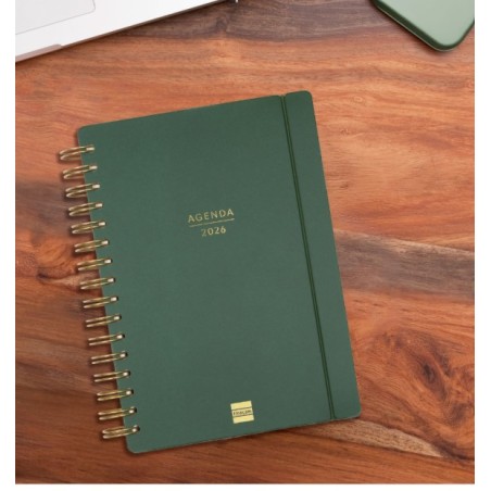 AGENDA 16 MESES SEPTIEMBRE 2025-DICIEMBRE 2026 HAIKU E10-155X212 SEMANA VISTA HORIZONTAL VERDE+ FINOCAM 627400226