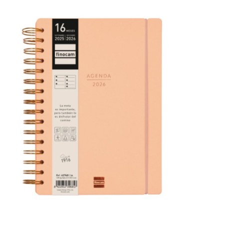 28066-AGENDA 16 MESES SEPTIEMBRE 2025-DICIEMBRE 2026 HAIKU E10-155X212 SEMANA VISTA HORIZONTAL CORAL+ FINOCAM 627400326