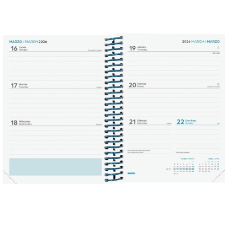 28069-AGENDA ESCOLAR 2025-2026 DIVA 8o 120X164 SEMANA VISTA HORIZONTAL SELVA+ FINOCAM 536100626