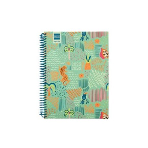 28070-AGENDA ESCOLAR 2025-2026 DIVA 4o 155X212 SEMANA VISTA HORIZONTAL SELVA+ FINOCAM 536140626