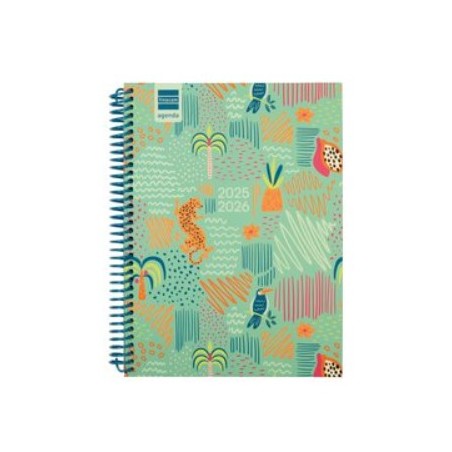 28070-AGENDA ESCOLAR 2025-2026 DIVA 4o 155X212 SEMANA VISTA HORIZONTAL SELVA+ FINOCAM 536140626