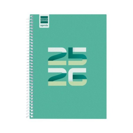 28082-AGENDA ESCOLAR 2025-2026 COOL 4o 155X212 1DIA PAGINA VERDE+ FINOCAM 645060926