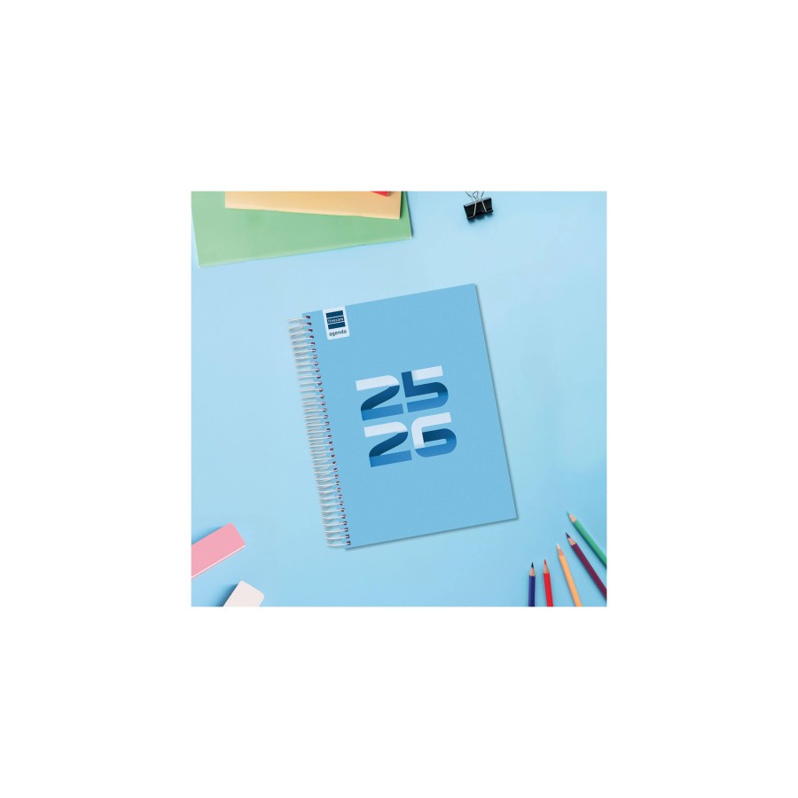 28083-AGENDA ESCOLAR 2025-2026 COOL 4o 155X212 1DIA PAGINA AZUL+ FINOCAM 645060126