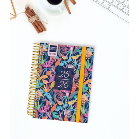 AGENDA ESCOLAR 2025-2026 SECUNDARIA 8o 120X164 SEMANA VISTA HORIZONTAL TROPICAL+ FINOCAM 634225026