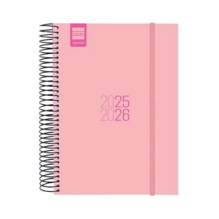 28097-AGENDA ESCOLAR 2025-2026 ESPIR E10-155X212 1DIA PAGINA ROSA+ FINOCAM 633120226